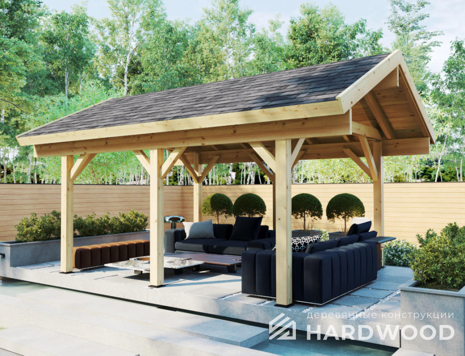 Крытая беседка для дачи №79 - фото 1860