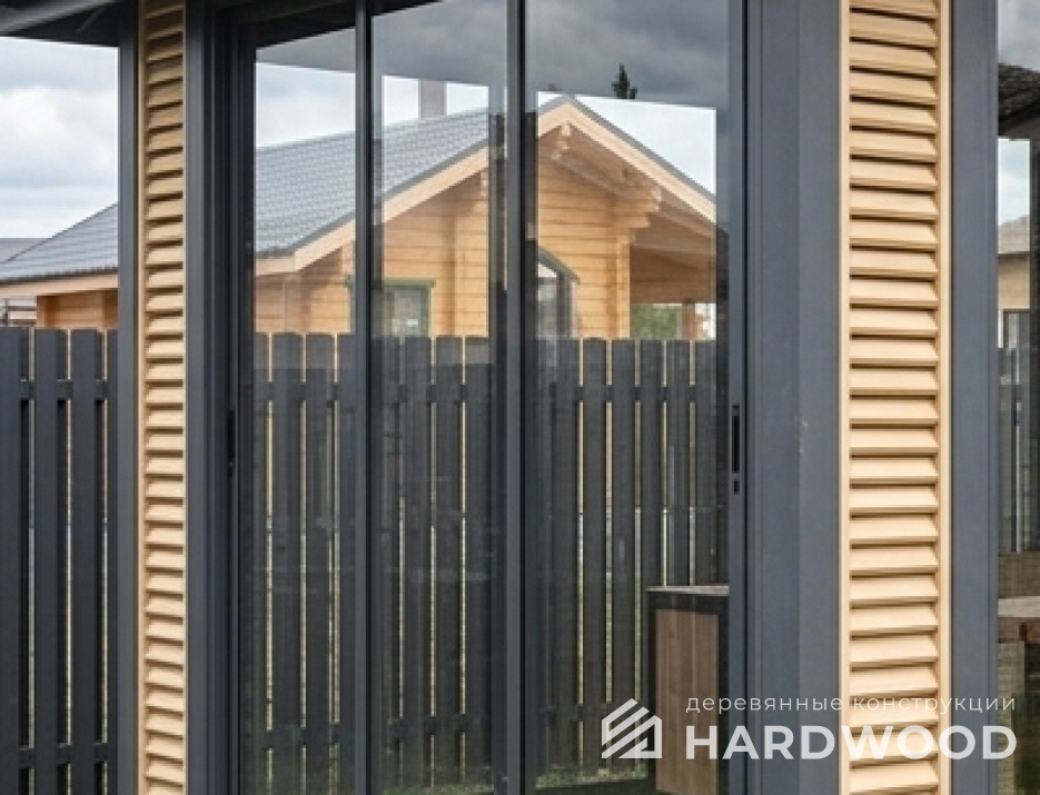 Дачная беседка с панорамными окнами №96 - фото 2271