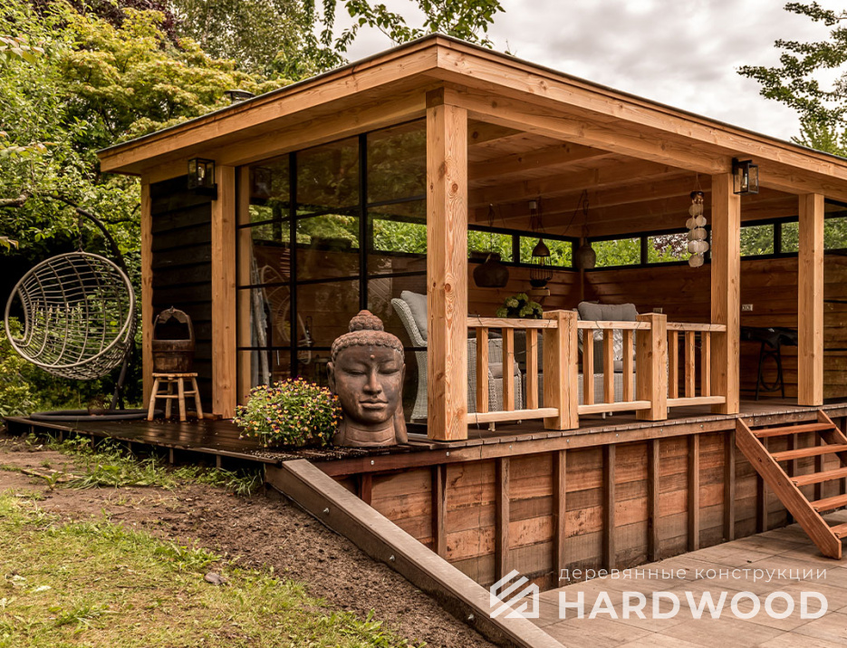 Беседка с односкатной крышей престиж №30 - фото 1514