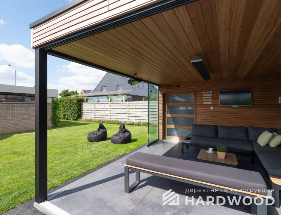 Беседка гриль лофт из дерева и металла №19 - фото 1424